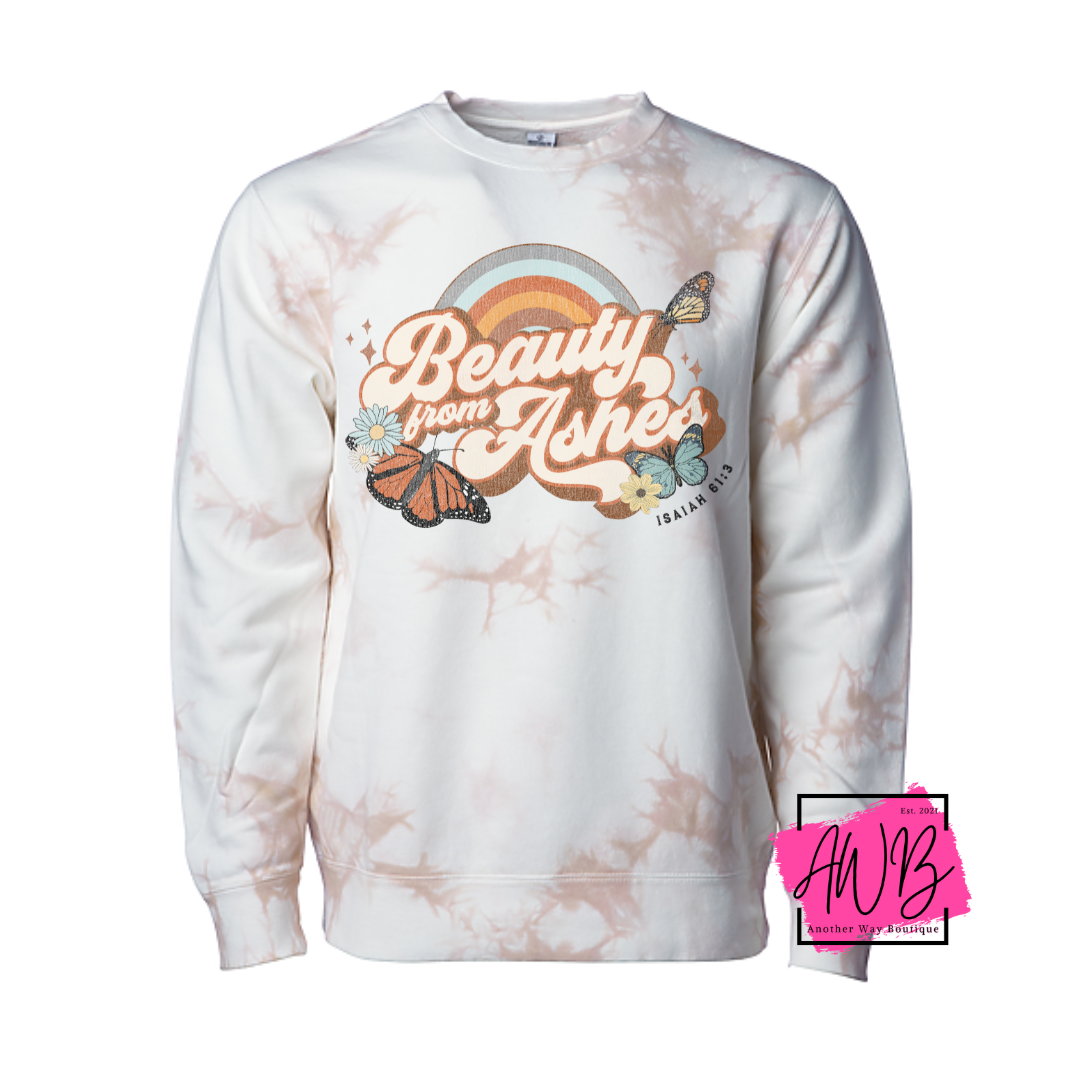 Dusty Pink Tie-Dyed Midweight Crewneck