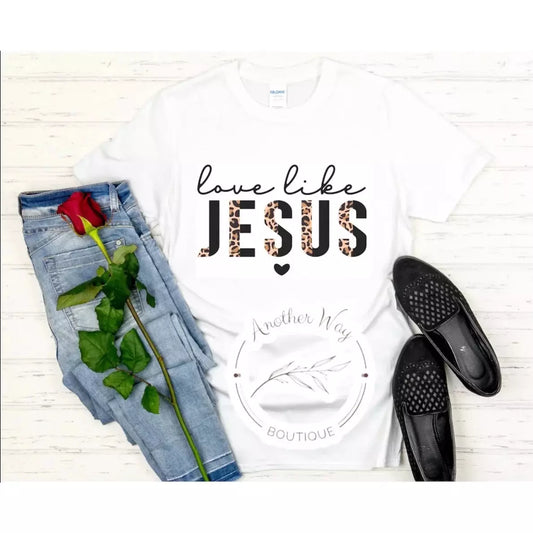 "Love like Jesus" leopard - Another Way Boutique