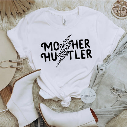 “Mother Hustler” leopard lightening bolt - Another Way Boutique