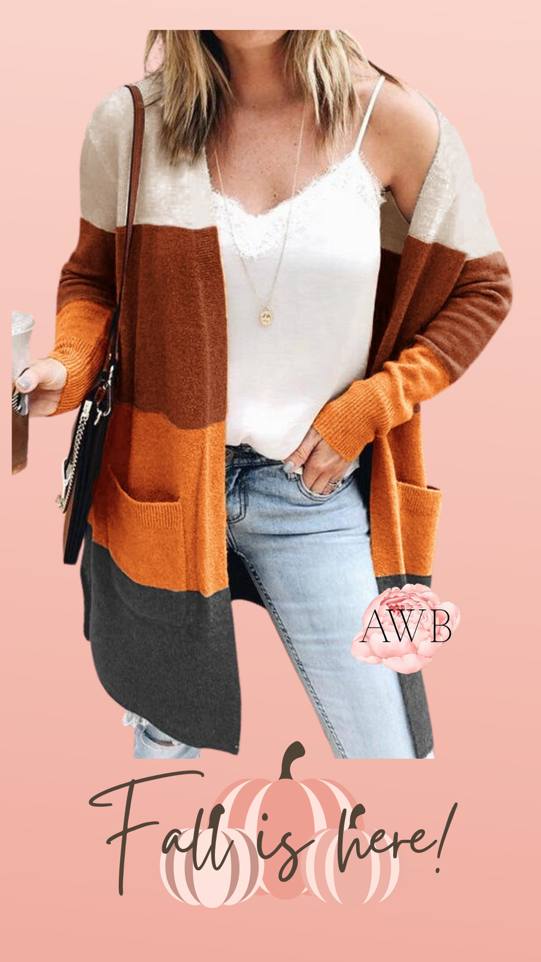 Long Sleeve Color Block Cardigan - Another Way Boutique