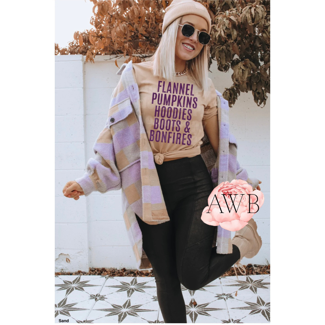 Fall List in Purple Print - Another Way Boutique