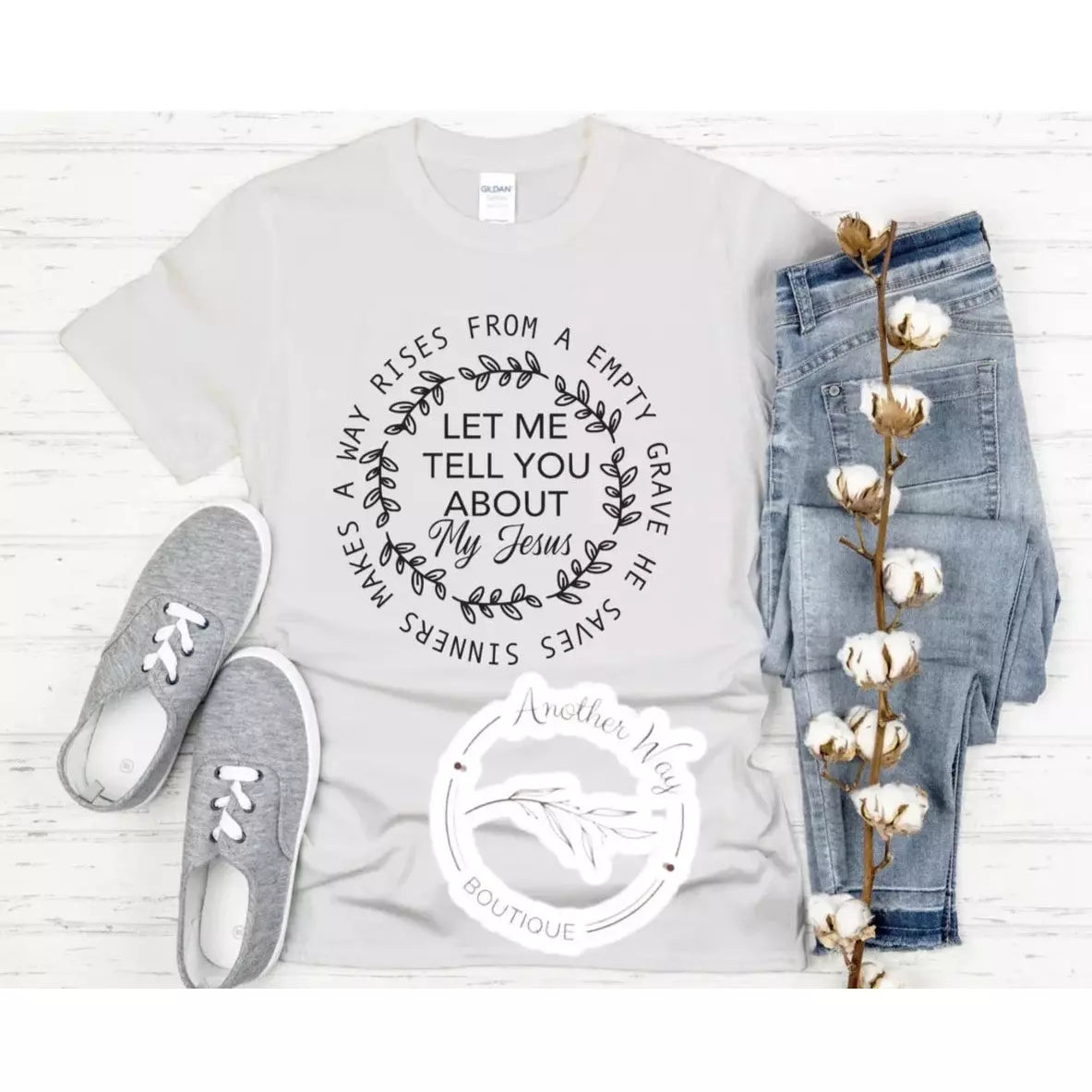 "Let me tell you about my Jesus" circle - Another Way Boutique