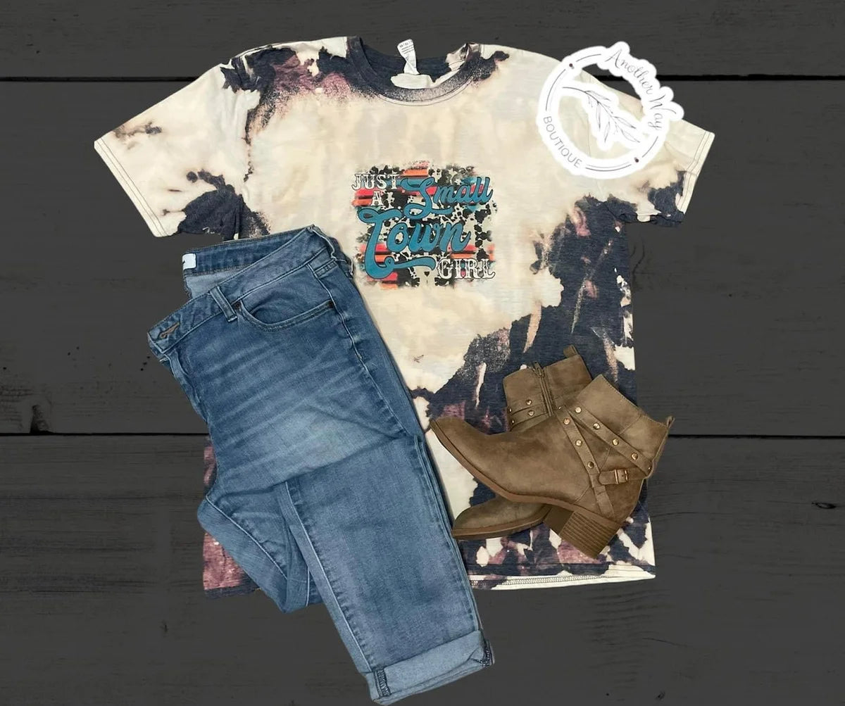 “Small Town Girl” Bleached shirt - Another Way Boutique