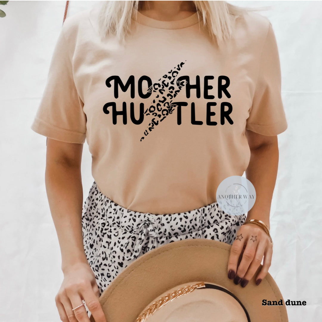 “Mother Hustler” leopard lightening bolt - Another Way Boutique