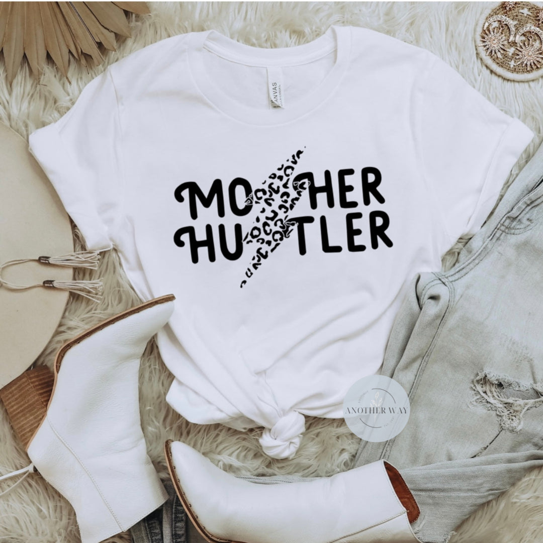 “Mother Hustler” leopard lightening bolt - Another Way Boutique